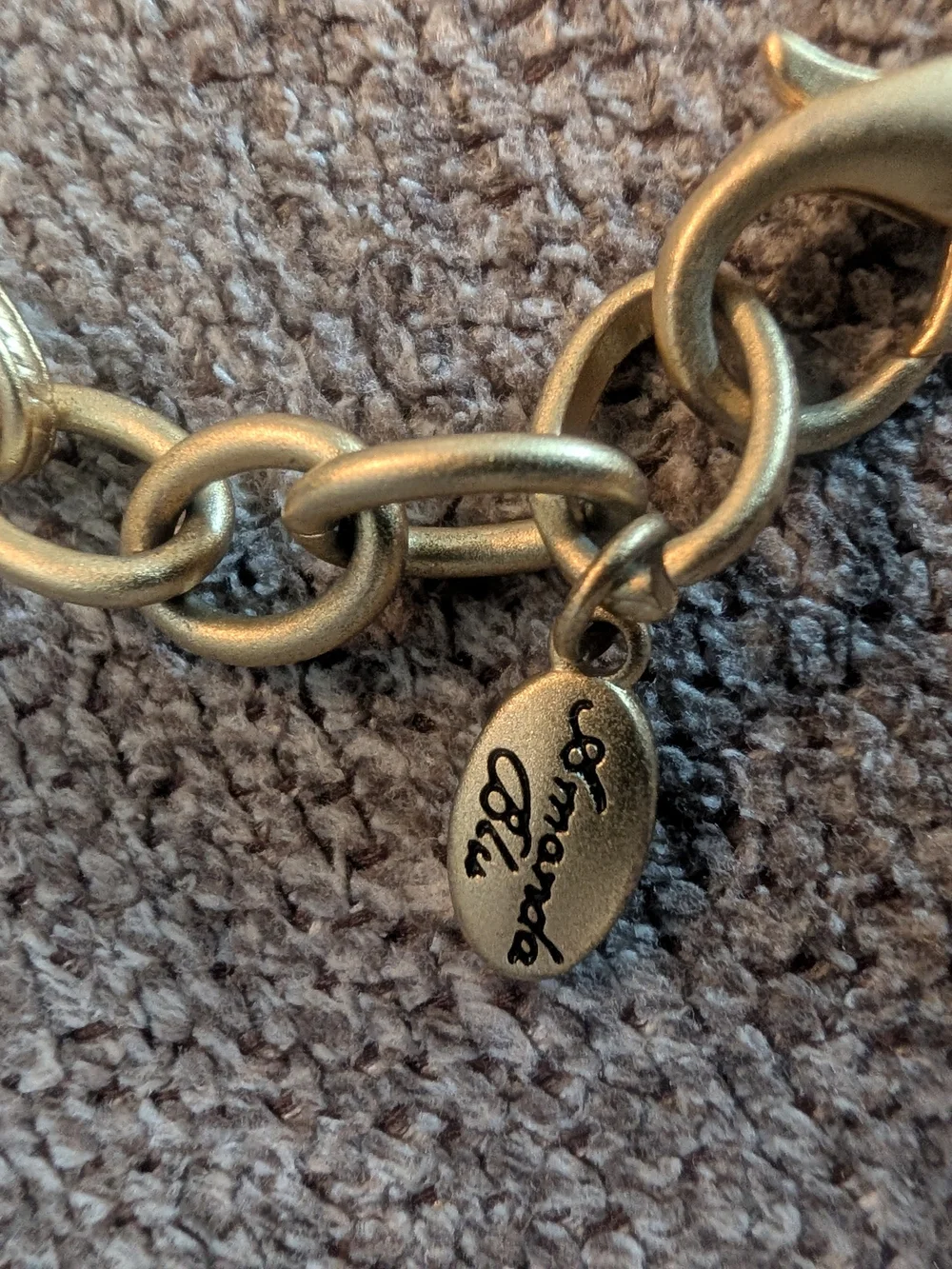 Amanda Blu Gold-Tone Charm Bracelet with Cross and Footprint Medallions